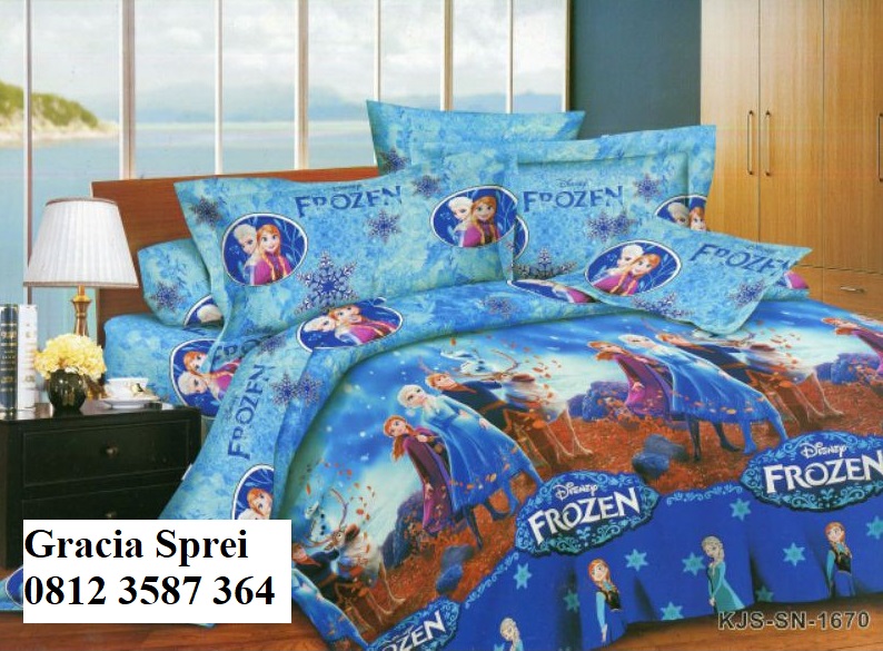 <p>Sprei Disperse Frozen Biru dengan kualiatas bah